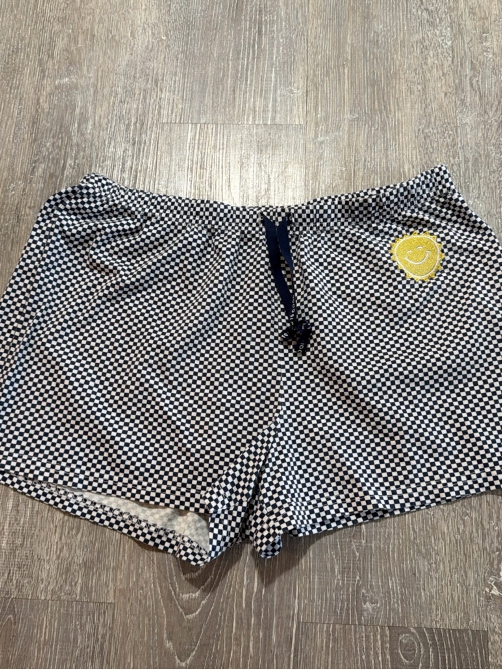 Life Is Good Black and White Checkerboard Sleep Shorts